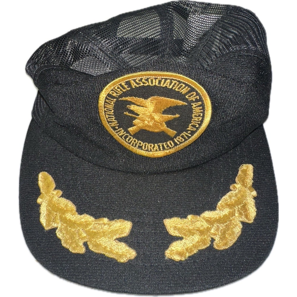 Vintage NRA Trucker‎ Hat Men Black Snapback 80s USA National Rifle Association